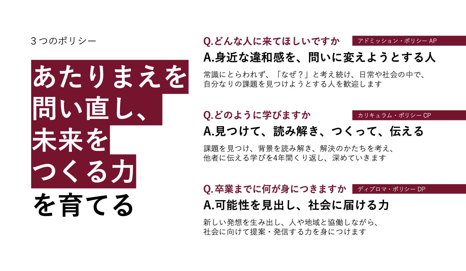 3つのポリシーについて